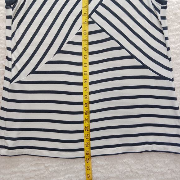 Tank Top Size L Striped Black White Knit Nautical Preppy Sailorcore Cruise Retro - Picture 4 of 13